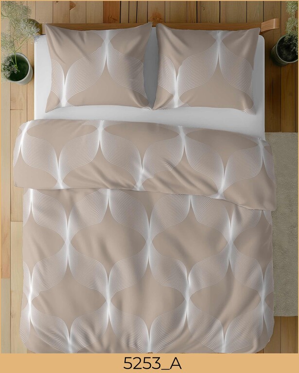Komplet Pościeli 160x200 + 2x70x80, 100% Bawełna, 140g/m2, wzór: 5253a (3)