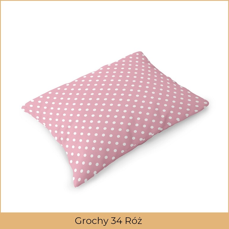 Poszewka na poduszkę 40x60cm BAWEŁNA 100% CERTYFIKAT - Grochy 34 Róż (2)