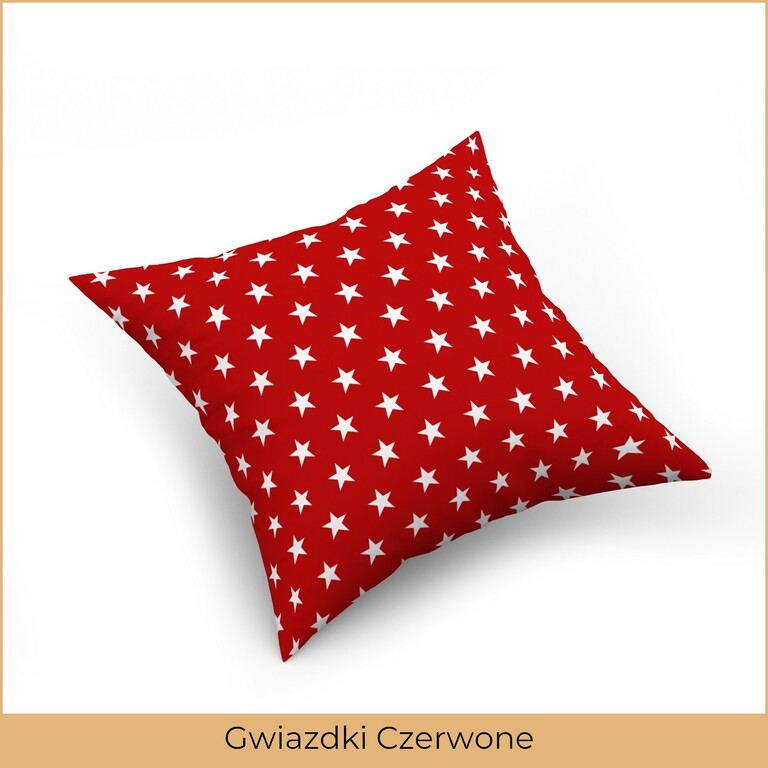 Poszewka na poduszkę Świąteczna jasiek 40x40cm, 100% Bawełna Gwiazdki czerwone (2)