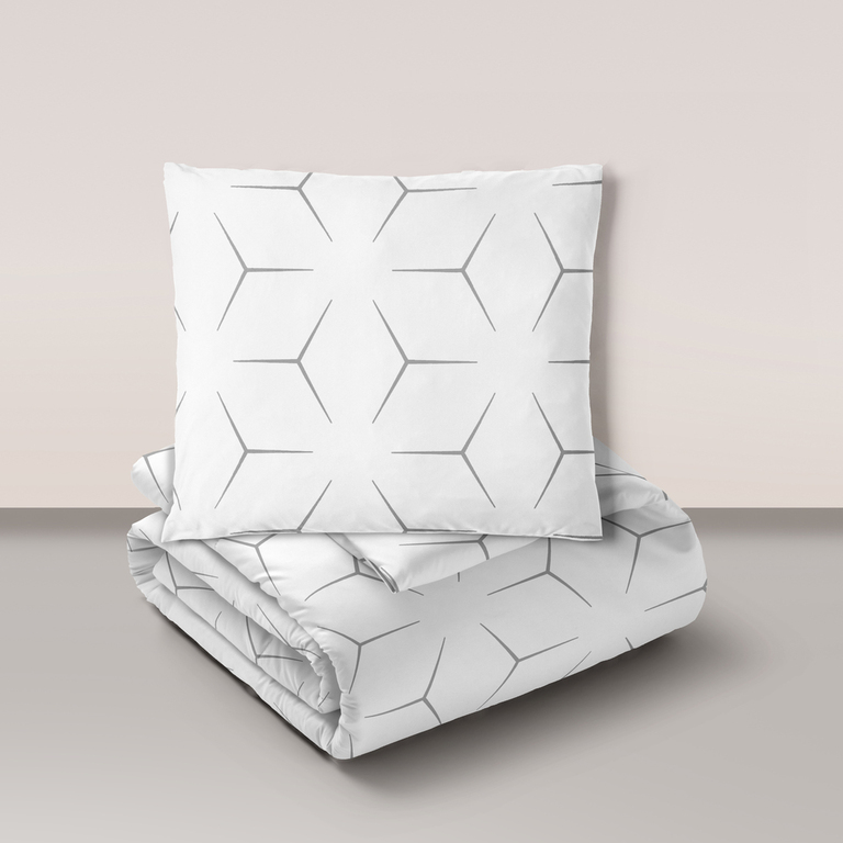 Pościel z Kory 140x200 + poszewka 70x80 POLSKI PRODUCENT - milano białe (1)