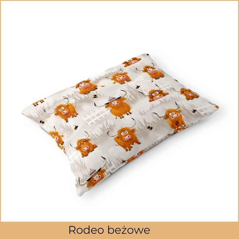 Poszewka na poduszkę 50x70 BAWEŁNA CERTYFIKAT, wzór: Rodeo Beżowe (2)
