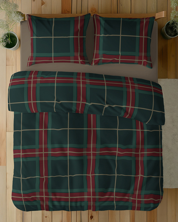 Komplet Pościeli Zimowej 160x200 + 2x70x80, 100% Bawełna, 140g/m2, wzór: wzór: 5819 A (1)
