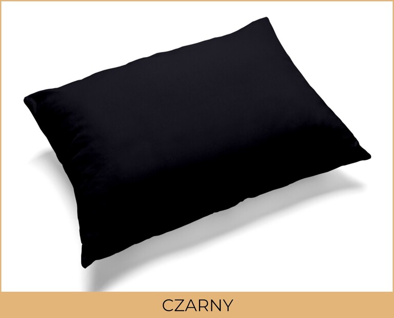 Poszewka na poduszkę 40x60cm BAWEŁNA 100% CERTYFIKAT - Czarny (2)