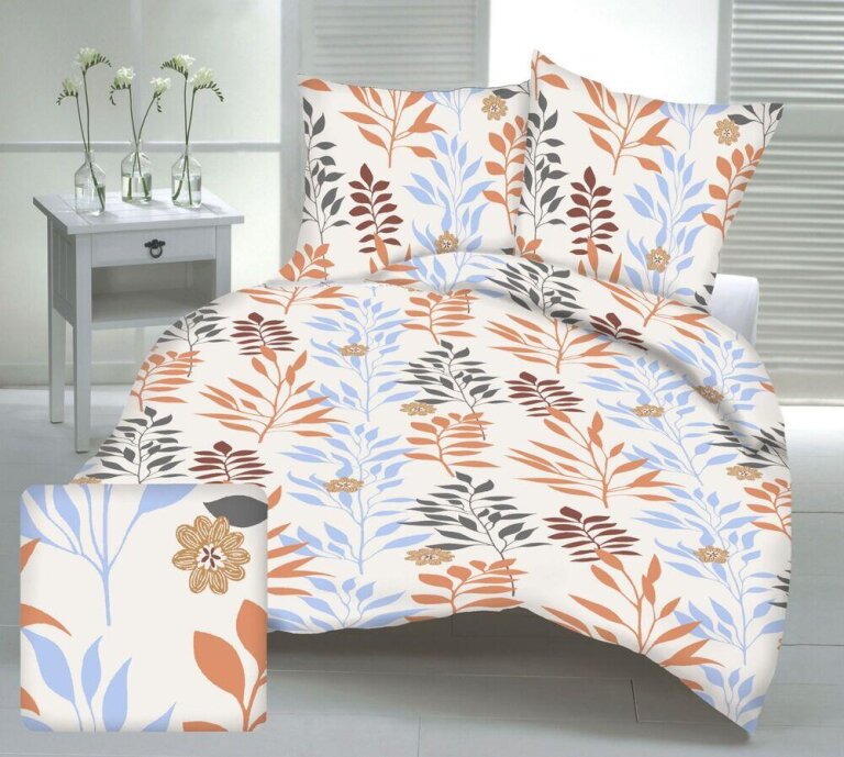 Komplet Pościeli 160x200 + 2x70x80, 100% Bawełna, 140g/m2, wzór: Akacja (2)