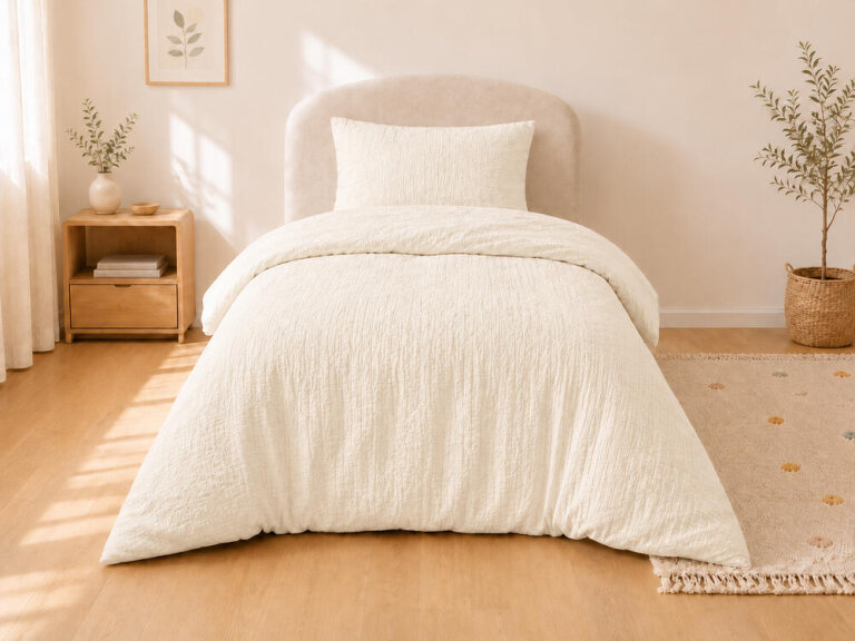 Pościel muślinowa 100x135 dziecięca - dwuwarstwowy muślin 140g/m2 + bawełna 120g/m2 Cream (3)