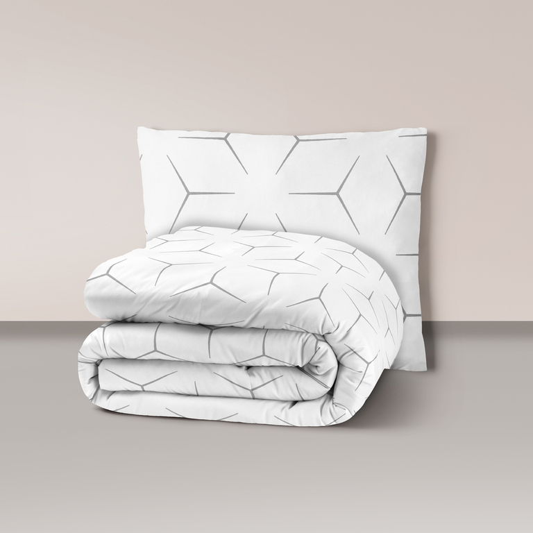 Pościel z Kory 140x200 + 1x70x80 Bawełna 100% Bielawa Produkt Polski - Milano białe (1)