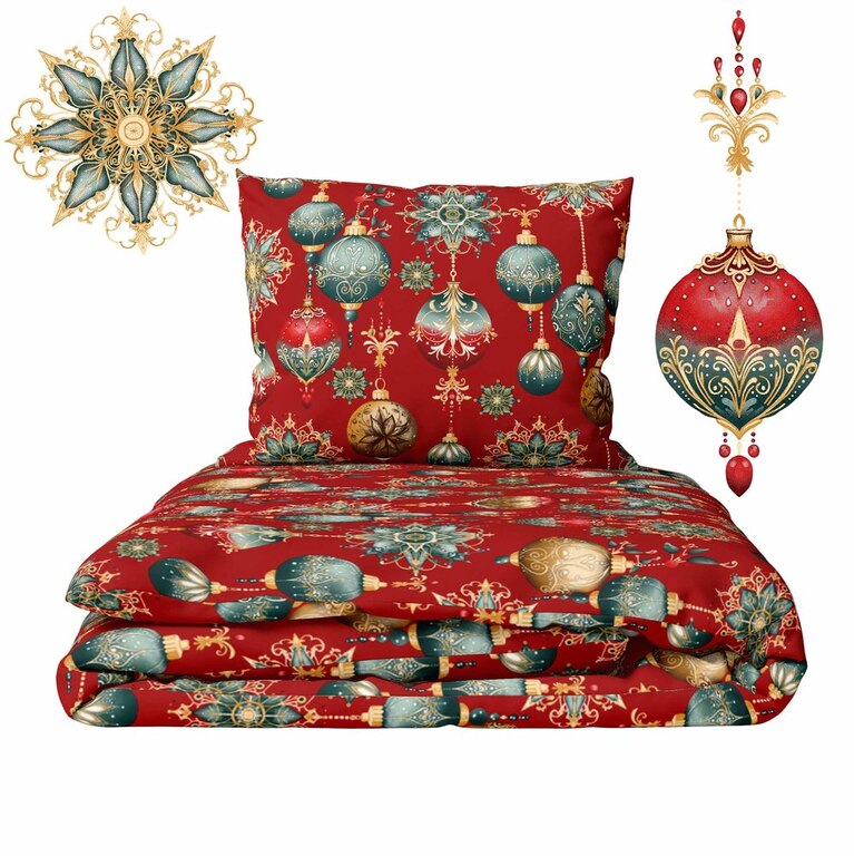 Pościel Świąteczna 140x200cm, 70x80cm, 140g/m2, bawełna 100% :  Christmas37 (2)