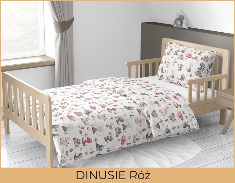Pościel DZIECIĘCA 140x200 dla dziecka 100% bawełna CERTYFIKAT Dinusie Róż (3)