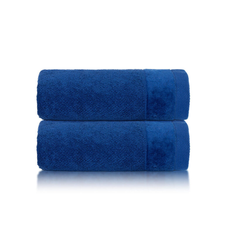Zestaw 2x RĘCZNIK KĄPIELOWY 70x140 SPA HOTELOWY Duży Bawełniany 550g/m2 - VITO Royal blue (2)