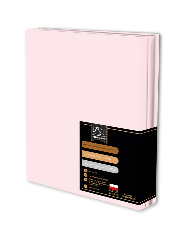 Prześcieradło Tradycyjne 200x220CM Bez Gumki BAWEŁNA 100% pudrowy róż (1)
