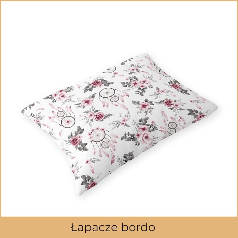 Poszewka 70x80cm na poduszkę Łapacze bordo szare (2)