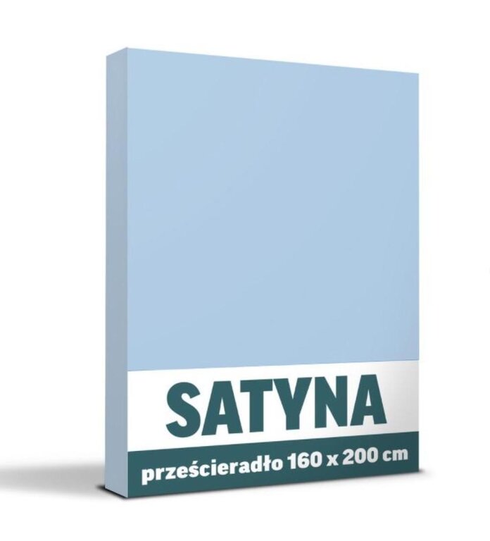 Prześcieradło 160x200cm SATYNA BAWEŁNA certyfikat - NIEBIESKI (1)
