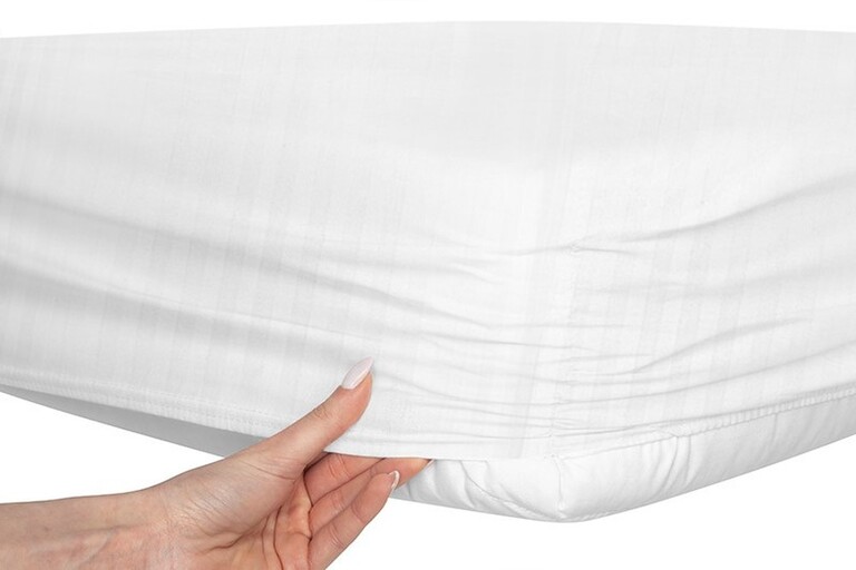 Prześcieradło hotelowe ADAMASZEK z gumką 80x200cm CERTYFIKAT 100% bawełna (4)
