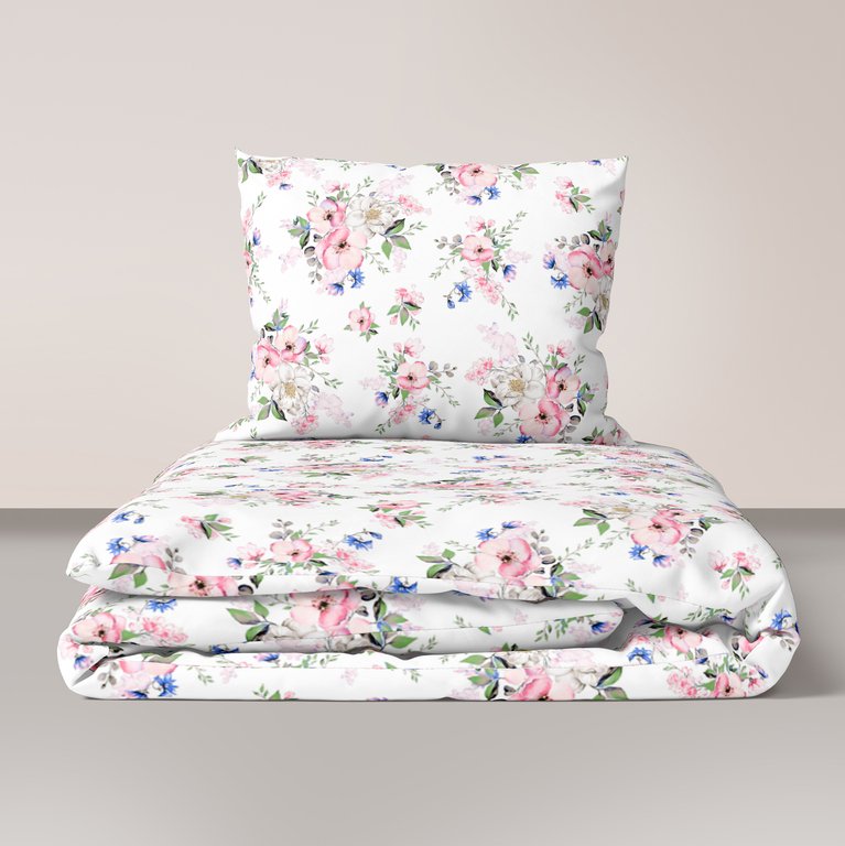 Pościel z Kory 160x200 + 2x70x80 Bawełniana Produkt Polski Bielawa - JABŁONKA BIAŁA (1)