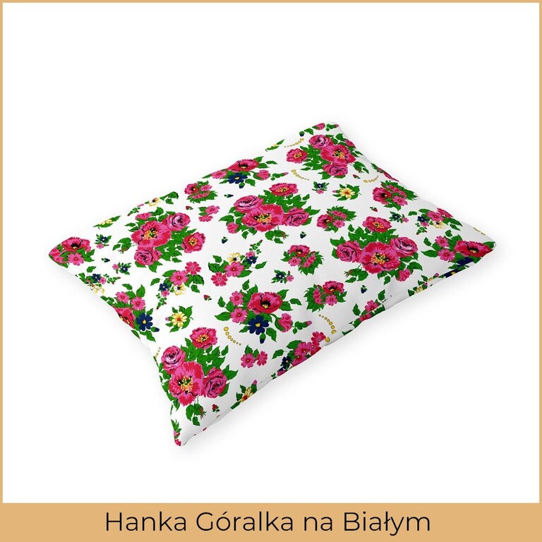 Poszewka na poduszkę 50x70cm BAWEŁNA CERTYFIKAT - Hanka Góralka na białym (2)
