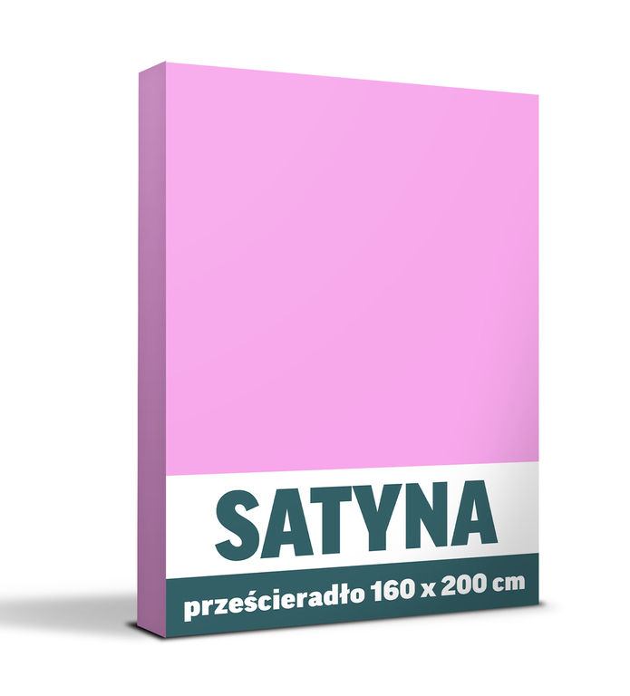 Prześcieradło 160x200cm SATYNA BAWEŁNA certyfikat - różowy (1)