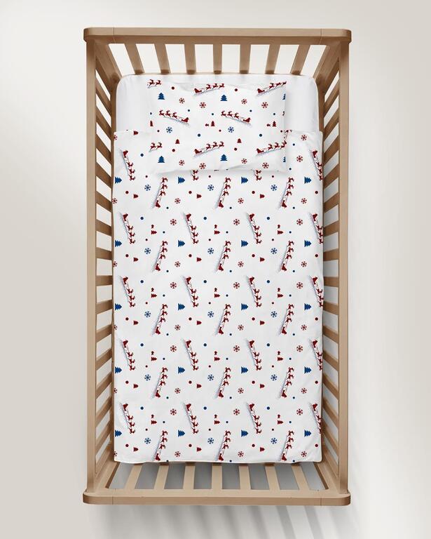 POŚCIEL DZIECIĘCA Świąteczna 100x140 + 50x60 100% BAWEŁNA certyfikat 2-el. do Łóżeczka Pędzący Mikołaj (7)