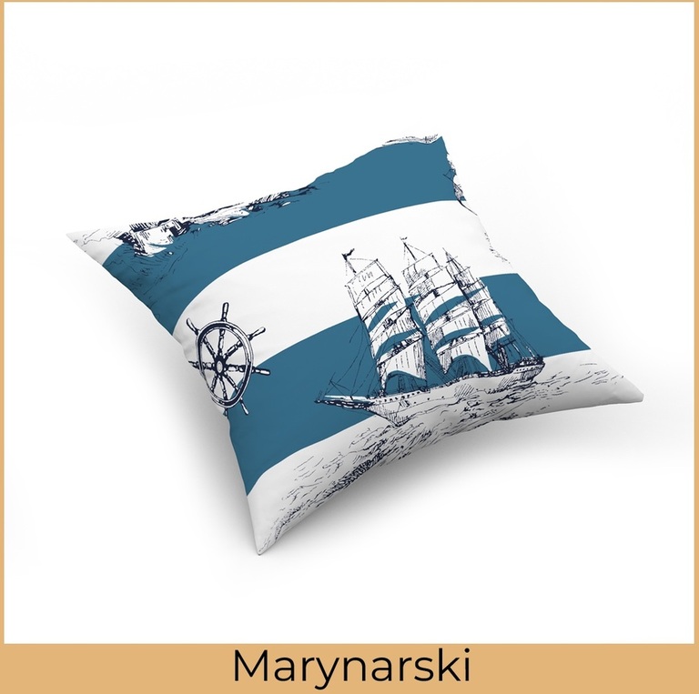 Poszewka na poduszkę jasiek 40x40cm, 100% Bawełna Marynarski (2)