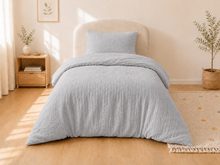Pościel muślinowa 100x135 dziecięca - dwuwarstwowy muślin 140g/m2 + bawełna 120g/m2 Grey (3)