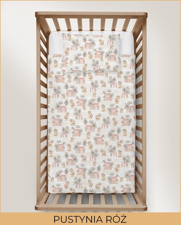 POŚCIEL DZIECIĘCA 90x120 + 40x60 100% BAWEŁNA certyfikat 2-el do Łóżeczka PUSTYNIA RÓŻ (3)