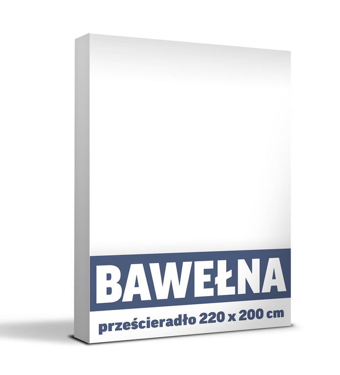LUX Prześcieradło Tradycyjne 200x220CM Bez Gumki BAWEŁNA 100%, biały (1)