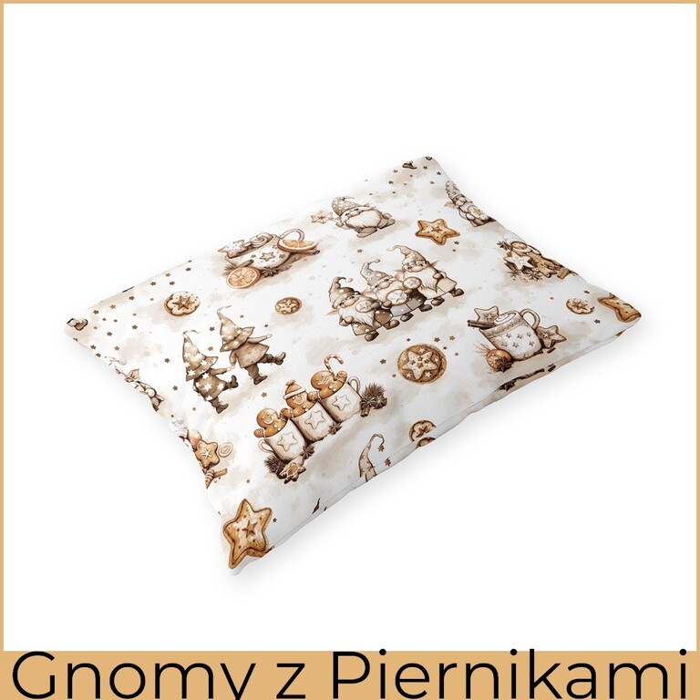 Poszewka na poduszkę 40x60cm BAWEŁNA 100% CERTYFIKAT - Gnomy z piernikami (3)