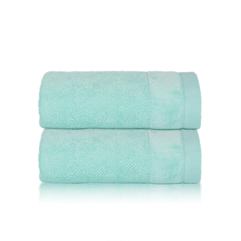 Zestaw 2x RĘCZNIK KĄPIELOWY 70x140 SPA HOTELOWY Duży Bawełniany 550g/m2 - VITO Jasny Turkus/ Aqua (2)