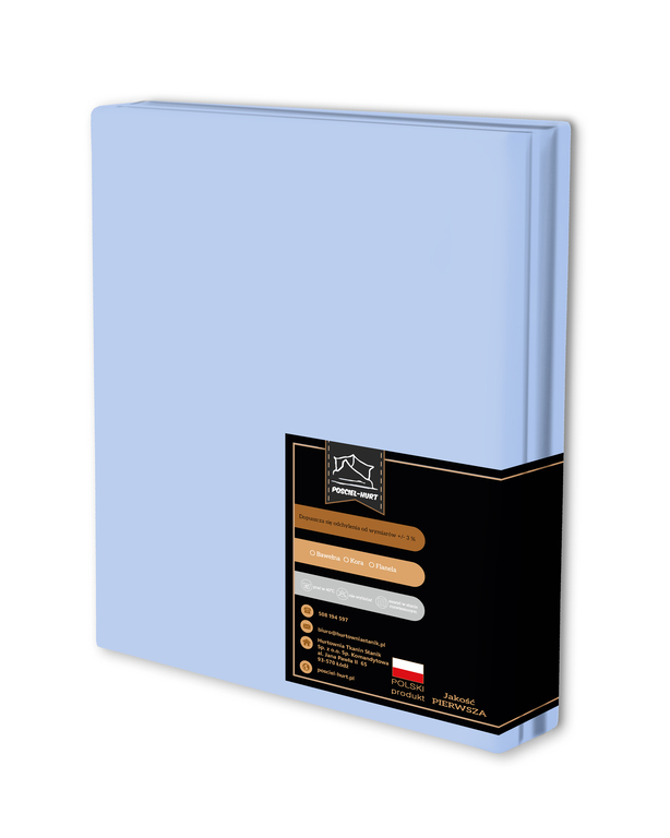 Prześcieradło Tradycyjne 200x220CM Bez Gumki BAWEŁNA 100% niebieski (1)