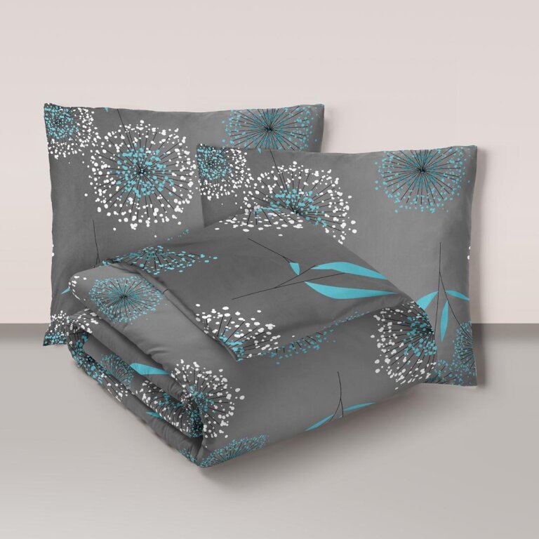 Pościel z Kory 160x200 + 2x70x80 Bawełniana Produkt Polski Bielawa - DMUCHAWIEC TURKUS (1)