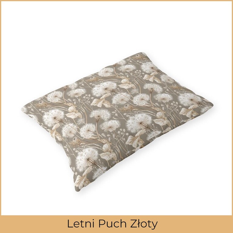 Poszewka 70x80cm na poduszkę 100% bawełna wzór: letni puch złoty  (2)