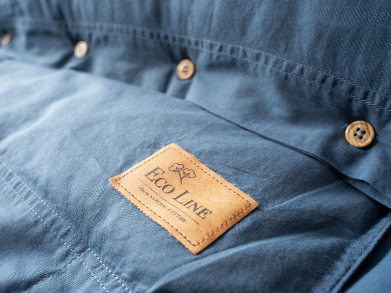 Pościel 140x200cm 100% BAWEŁNA PURE ECO LINE ozdobny Guzik Denim (2)