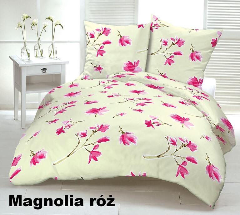Pościel z Kory 160x200 +2x70x80 Bawełniana Produkt Polski Bielawa - Magnolia róż (1)