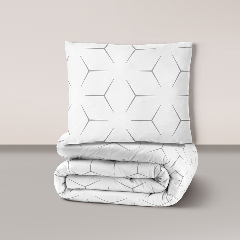Pościel z Kory 160x200 + 1x70x80 KOMPLET PREMIUM : Milano Białe (1)