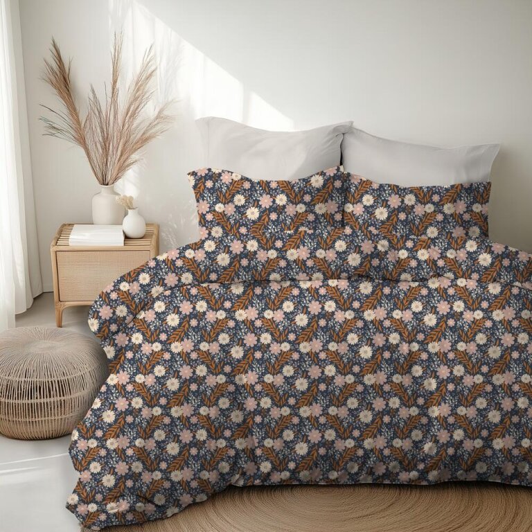 Pościel z Kory 220x200 + 2 poszewki PREMIUM 100% bawełna polska : Florystyka kolorowa (7)