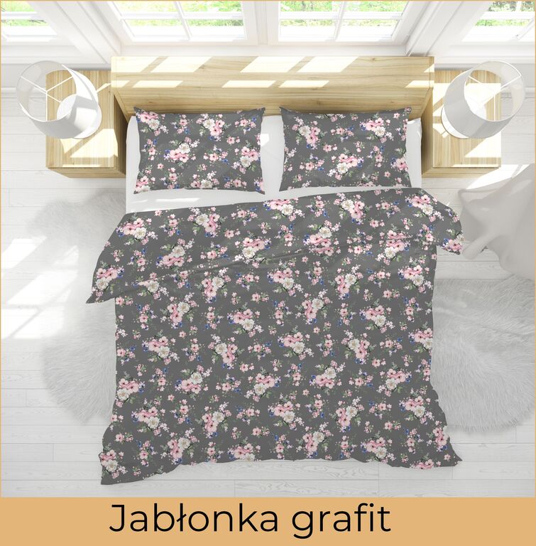 Pościel z kory 160x200cm + 2szt. 70x80cm -PRESTIGE Jabłonka grafit (3)