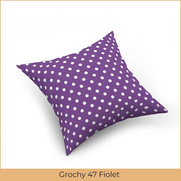 Poszewka na poduszkę jasiek 40x40 100% BAWEŁNA Grochy 47 Fiolet (2)