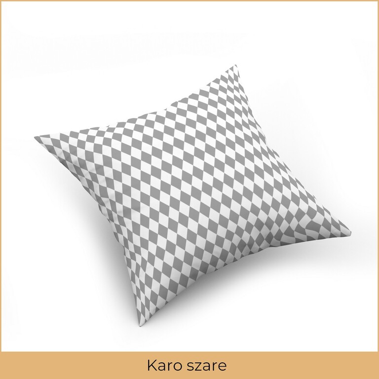 Poszewka na poduszkę jasiek 40x40 100% BAWEŁNA Karo Szare (2)