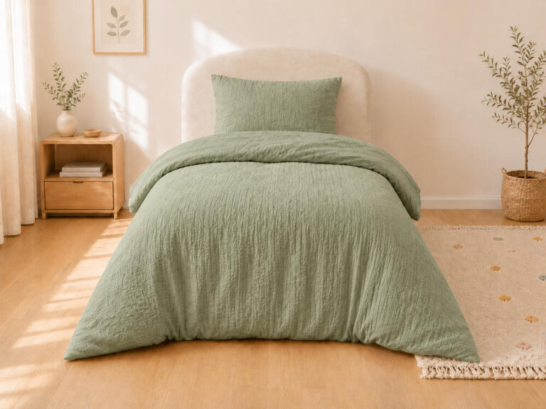 Pościel muślinowa 100x135 dziecięca - dwuwarstwowy muślin 140g/m2 + bawełna 120g/m2 Mint (3)