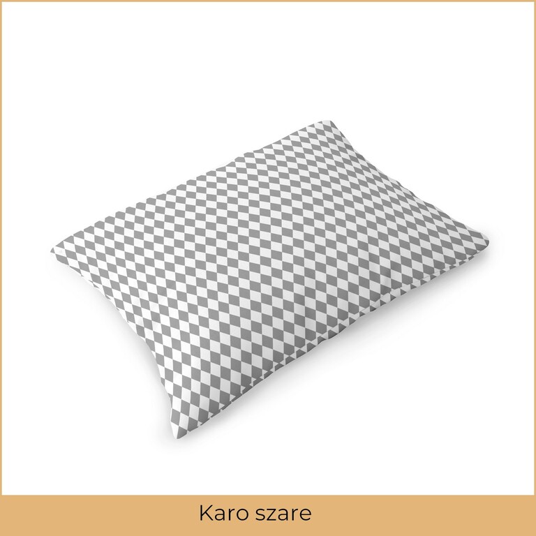Poszewka na poduszkę 50x70 BAWEŁNA CERTYFIKAT Karo Szare (2)
