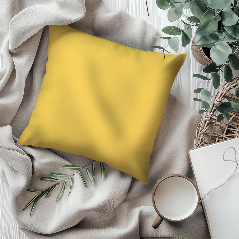 Poszewka na poduszkę 100% bawełna 40x40cm, jasiek, certyfikat- Żółty słoneczny (3)