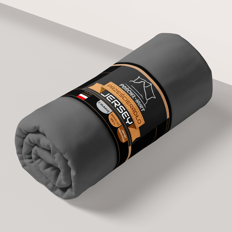 Prześcieradło 140x200 GRUBA POLSKA DZIANINA JERSEY gęsto tkana 140g/m2 GRAFIT (1)