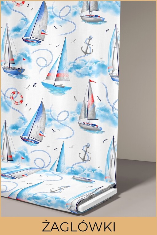 Tkanina na metry, Materiał do szycia, Tkanina, 100% BAWEŁNA, 160cm, ŻAGLÓWKI (2)