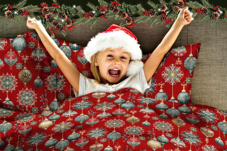 Komplet Pościeli Świątecznej 160x200 + 2x70x80, 100% Bawełna, 140g/m2, wzór: Christmas37 (4)