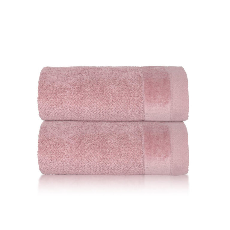 Zestaw 2x RĘCZNIK KĄPIELOWY 70x140 SPA HOTELOWY Duży Bawełniany 550g/m2 - VITO Pudrowy Róż (2)