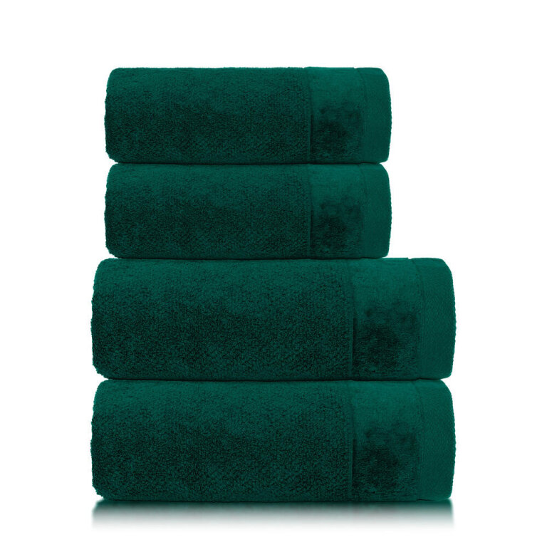 Zestaw 4x Ręczniki Bawełniane VITO 550 g/m2 – 2x 70x140 + 2x 50x90 | Hotelowe SPA Ciemny Zielony (1)
