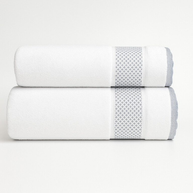 RĘCZNIK KĄPIELOWY 50x90  MONACO SPA HOTELOWY mały Bawełniany 500g/m2 CHŁONNY - MONACO WHITE (3)