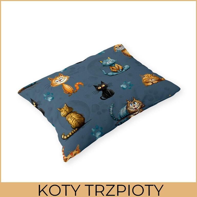 Poszewka na poduszkę 40x60cm BAWEŁNA 100% CERTYFIKAT - Koty Trzpioty (2)