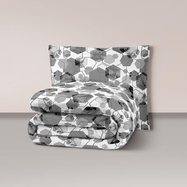 Pościel z Kory 140x200 + 1x70x80 Bawełna 100% Bielawa Produkt Polski - 1652 szary (1)