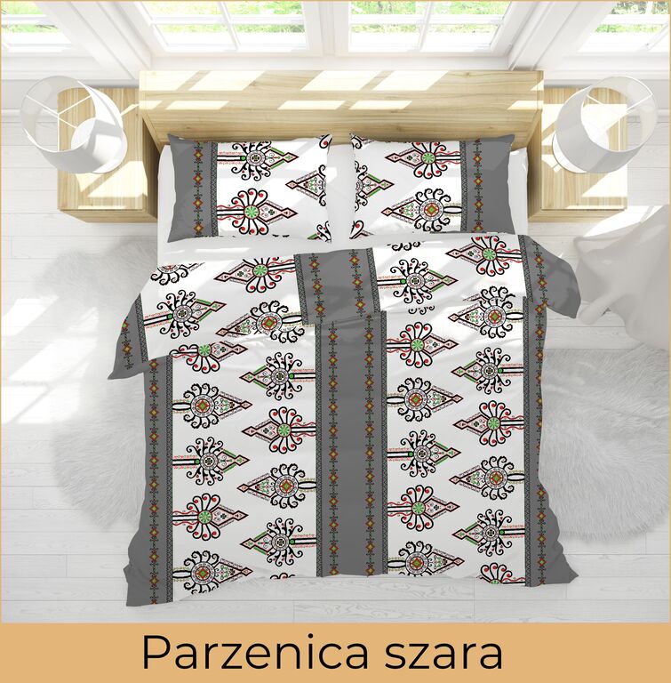  Pościel z Kory 140x200 + 1x70x80 Bawełna 100% Bielawa Produkt Polski - Parzenica szara (3)