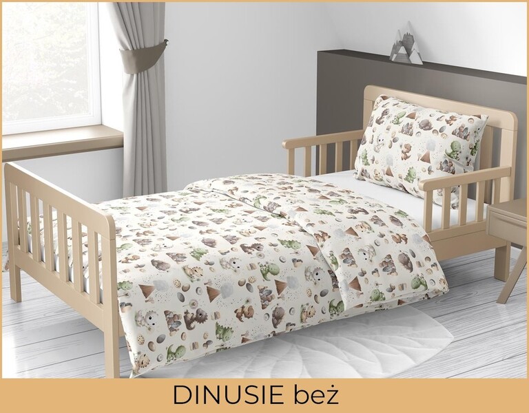 Pościel DZIECIĘCA 140x200 dla dziecka 100% bawełna CERTYFIKAT  Dinusie Beż (3)